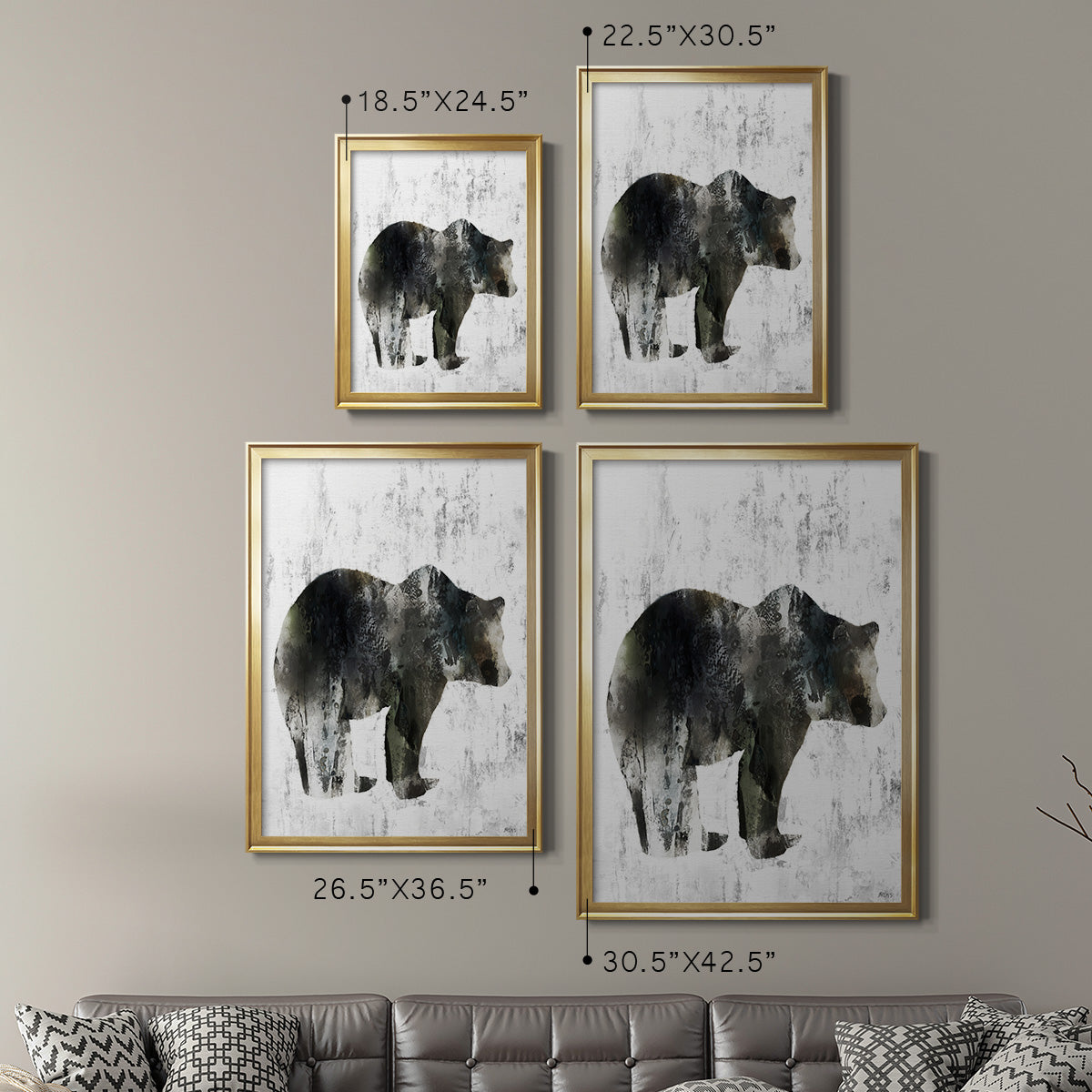 Bear Totem - Modern Framed Canvas Print