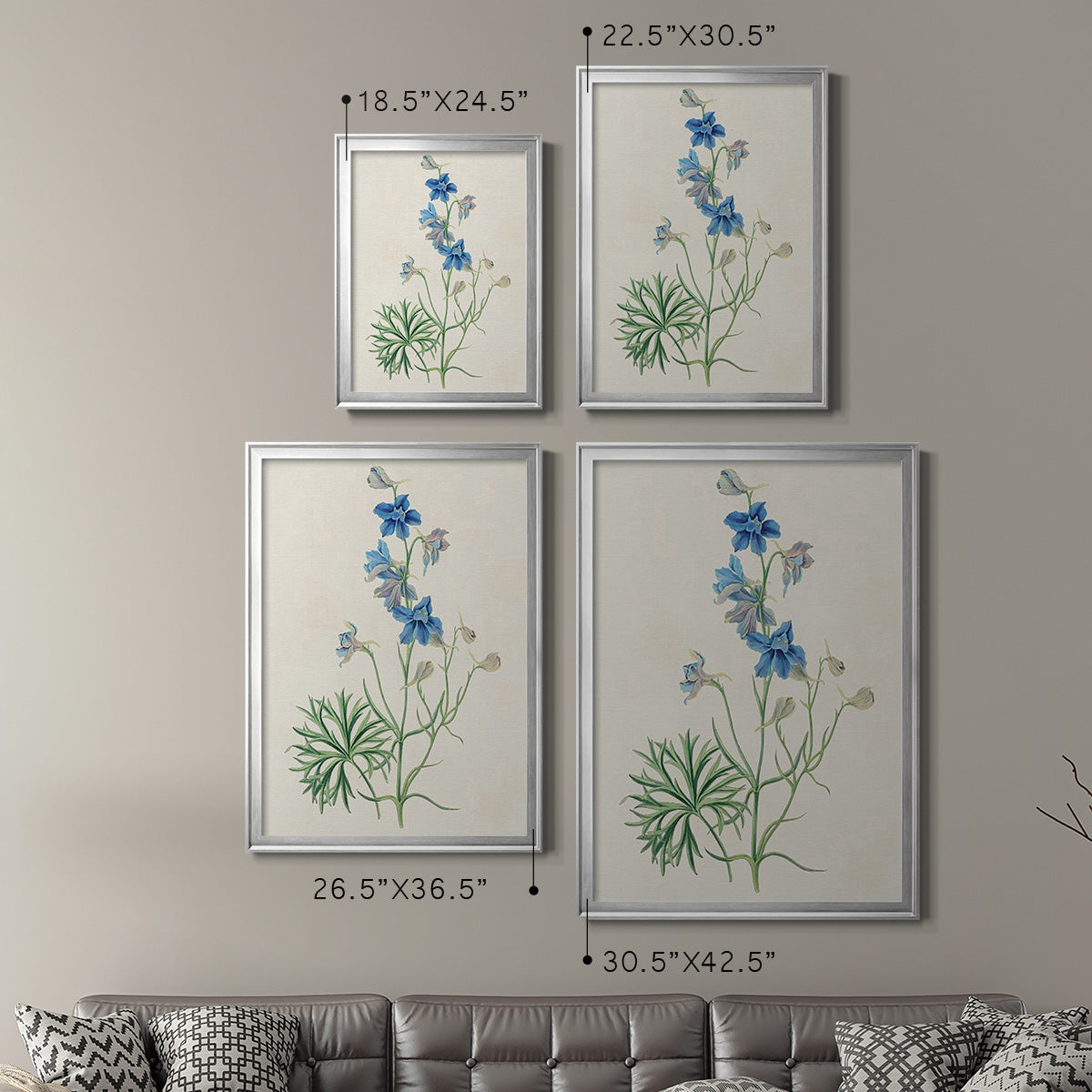 Flowers of the Seasons II - Modern Framed Canvas Print