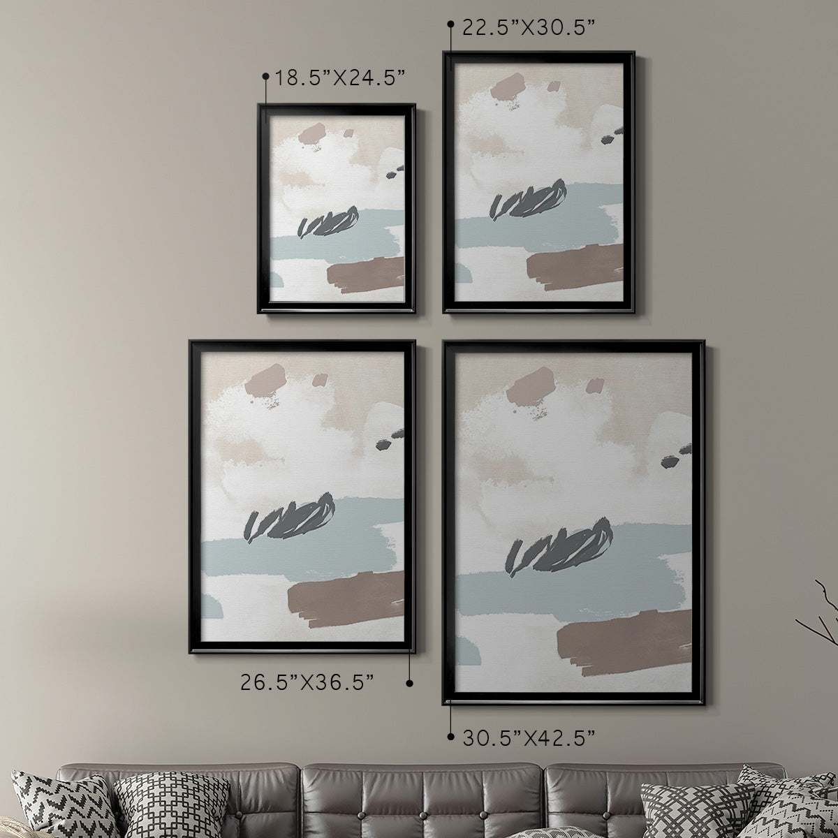 Neutral Wash II - Modern Framed Canvas Print