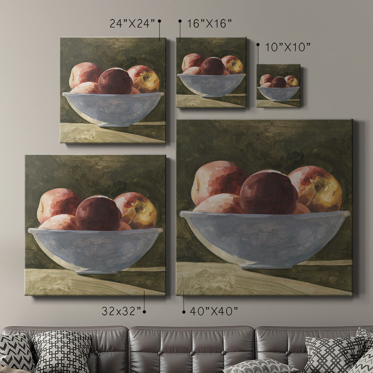 Bowl of Peaches II-Premium Gallery Wrapped Canvas - Ready to Hang