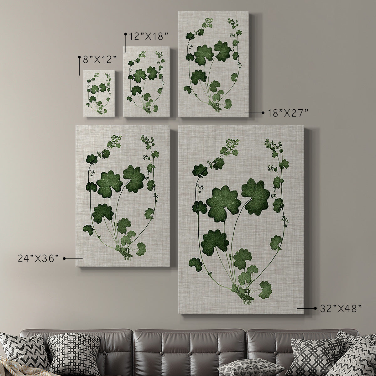 Forest Foliage on Linen II Premium Gallery Wrapped Canvas - Ready to Hang