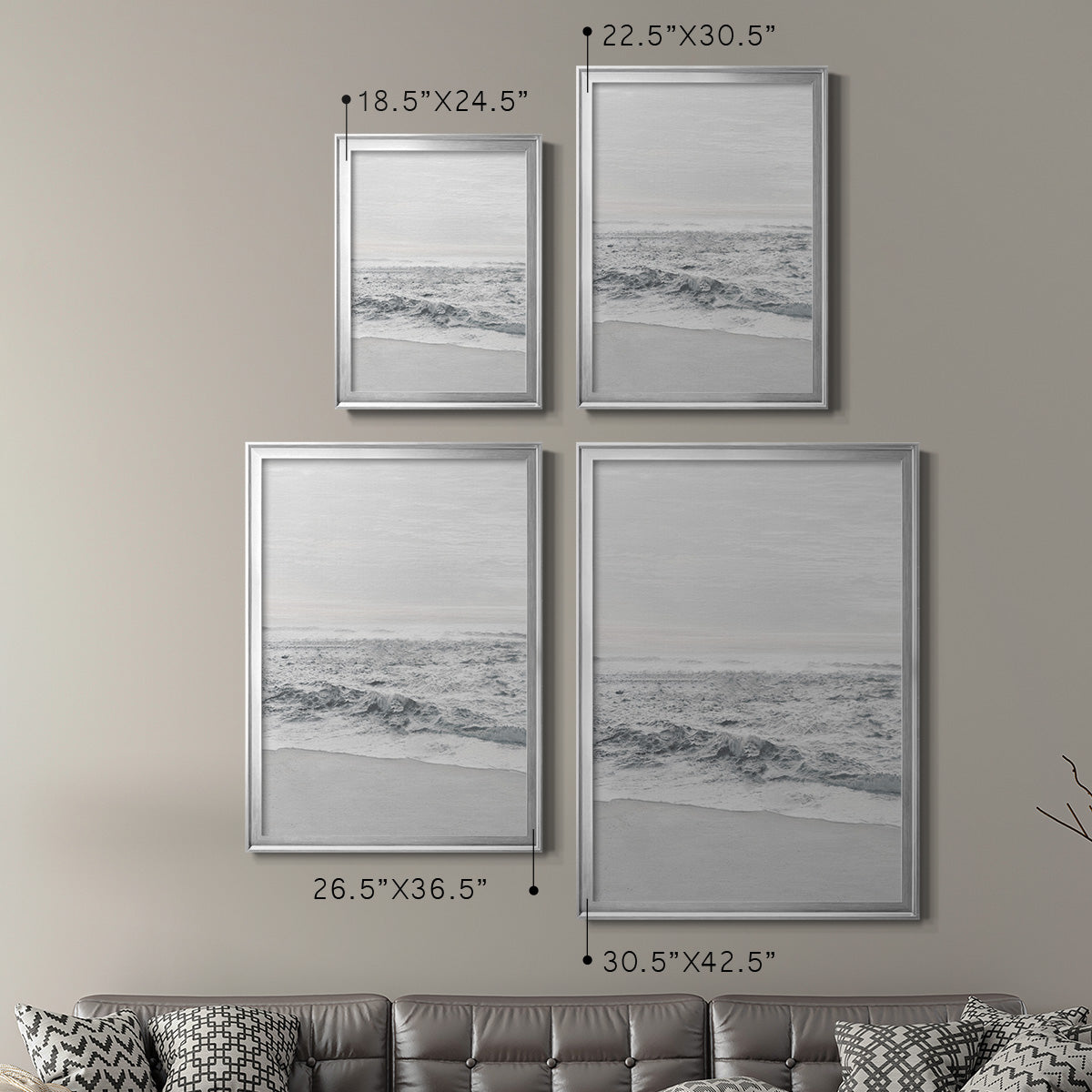 Gentle Tides II - Modern Framed Canvas Print