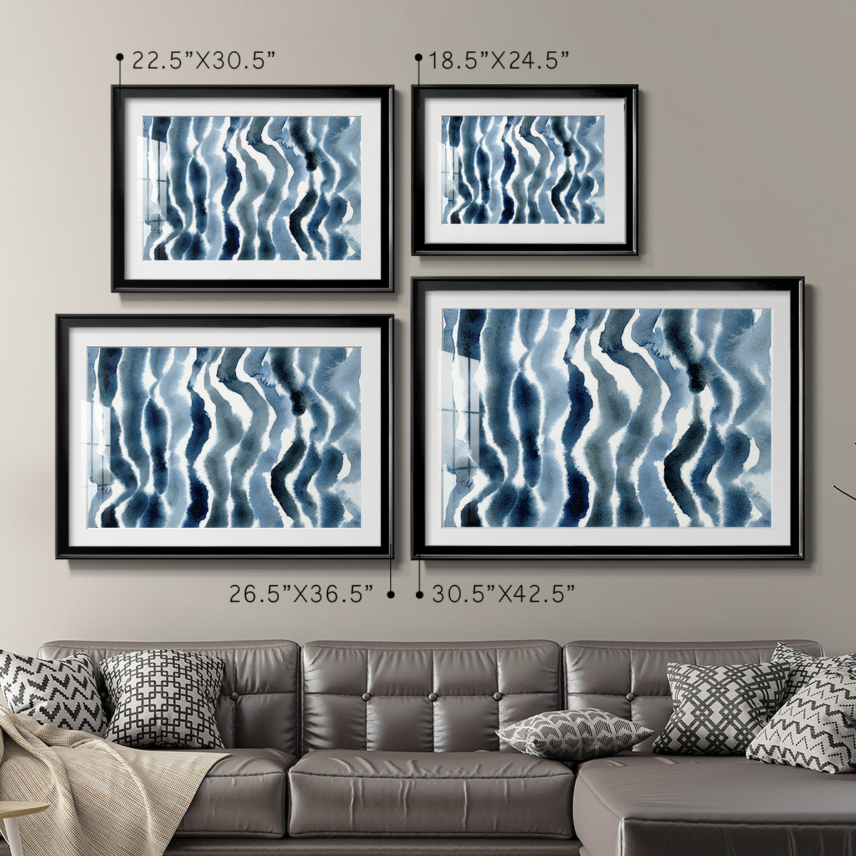 True Blue Wave II - Modern Framed Art Print