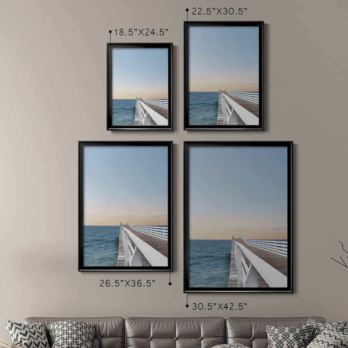 Day at the Pier - Modern Framed Canvas Print