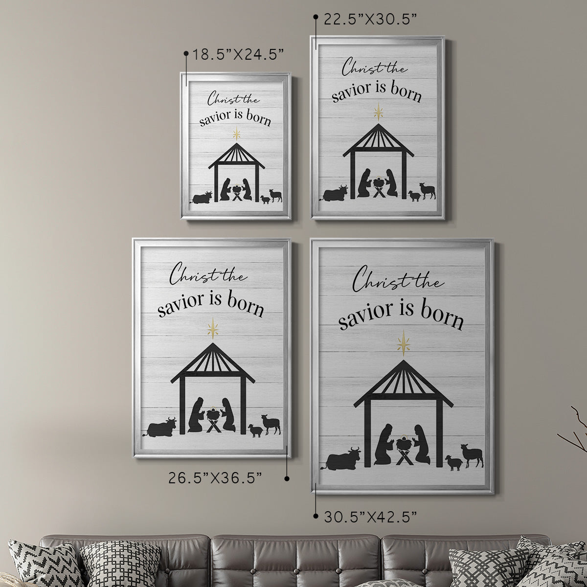 The Savior is Born - Modern Framed Canvas Print
