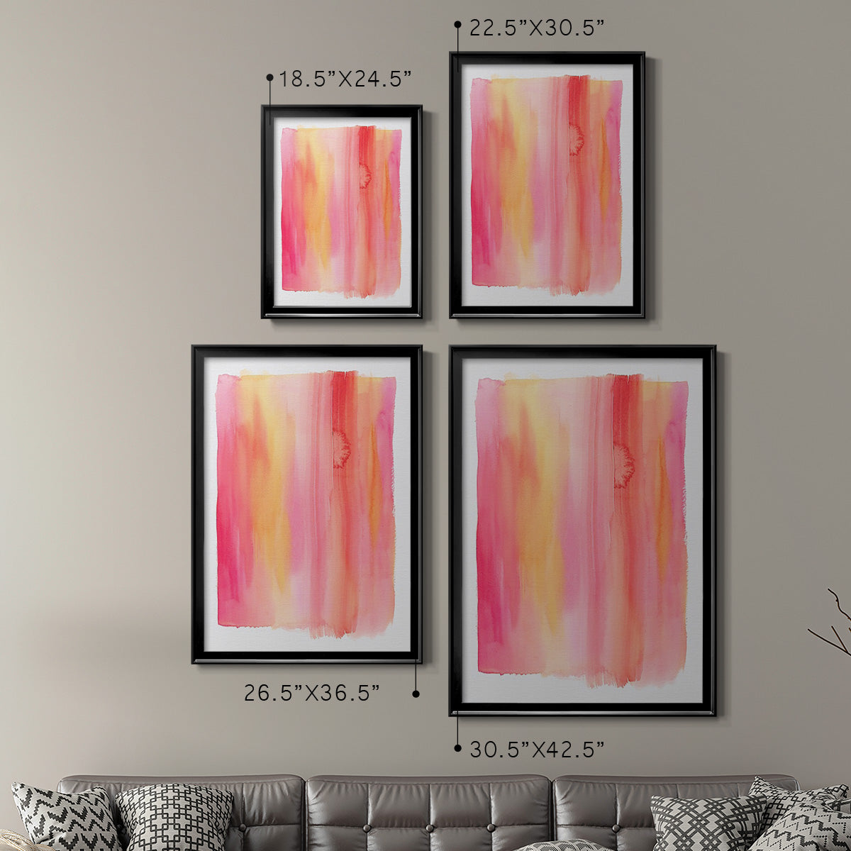 Summer Sherbet Wash I - Modern Framed Canvas Print