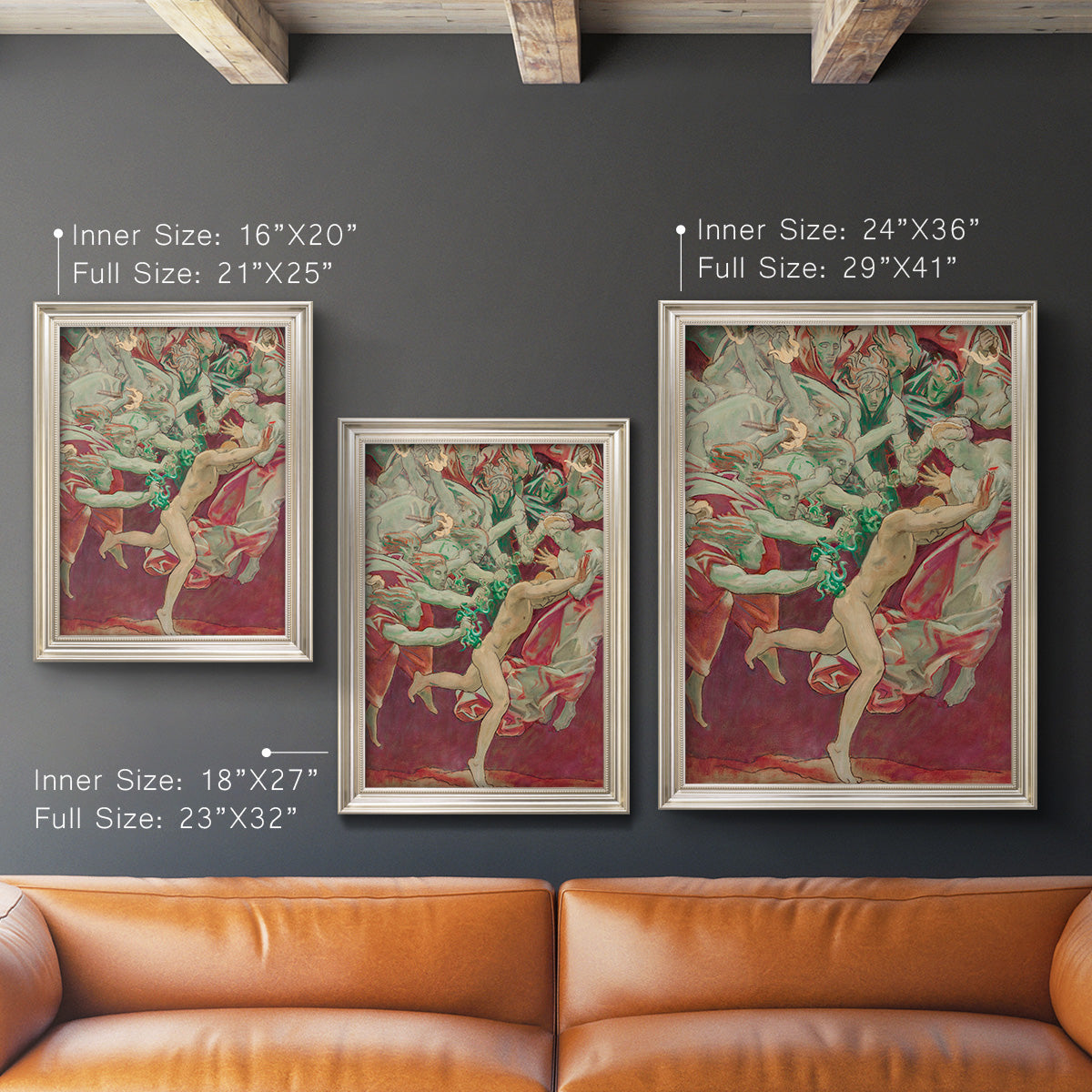 Orestes and the Furies - Ornate Framed Canvas Print