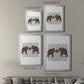 Elephant Bouquet, Landscape - Modern Framed Canvas Print