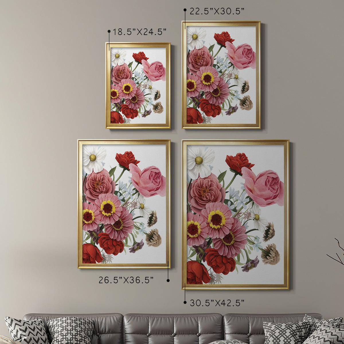 Modern Arrangement I - Modern Framed Canvas Print