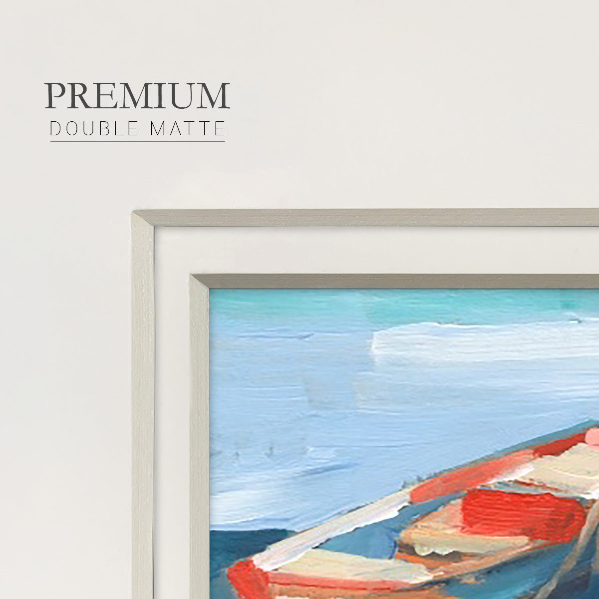 Primary Boats I Premium Framed Print Double Matboard