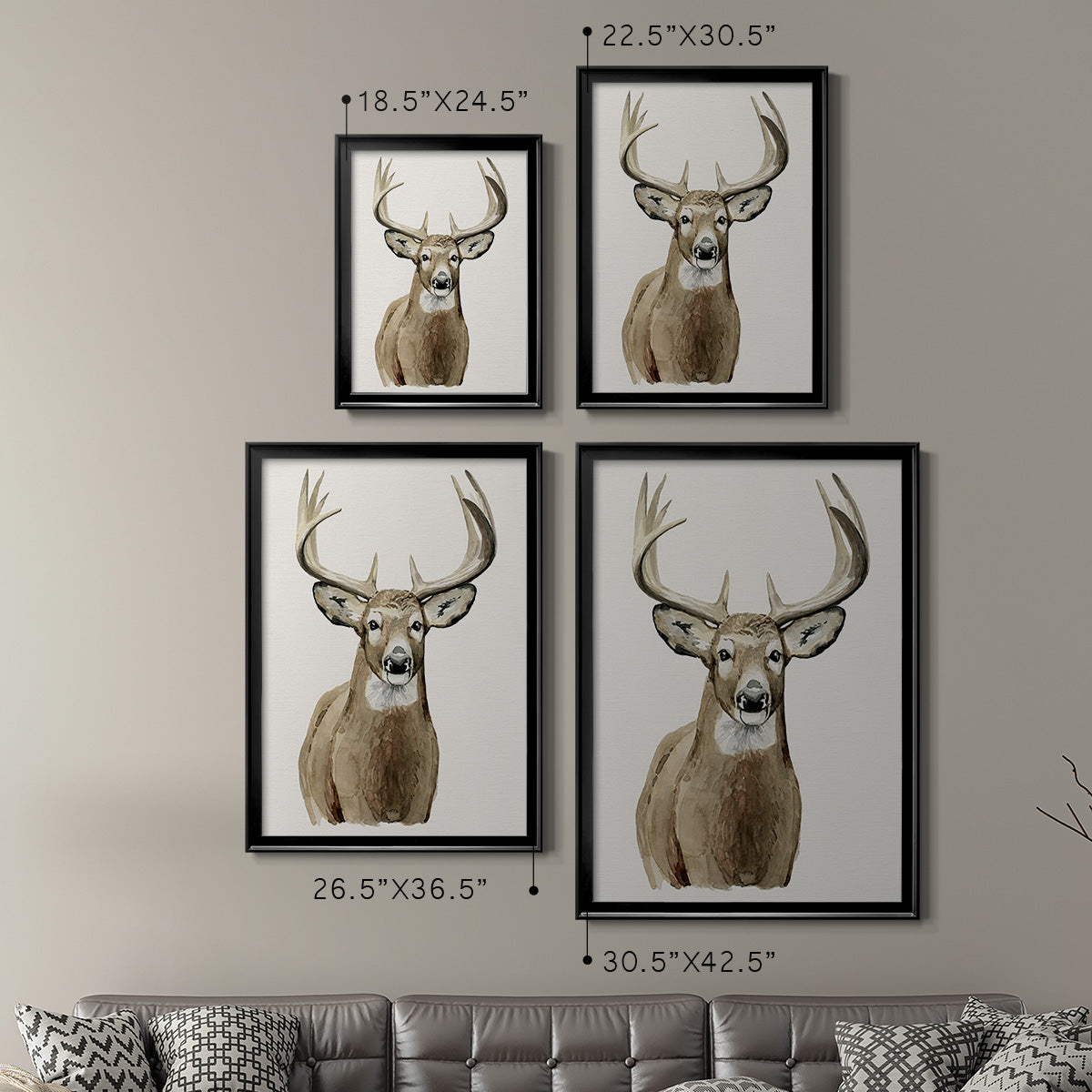 Handsome Whitetail II - Modern Framed Canvas Print