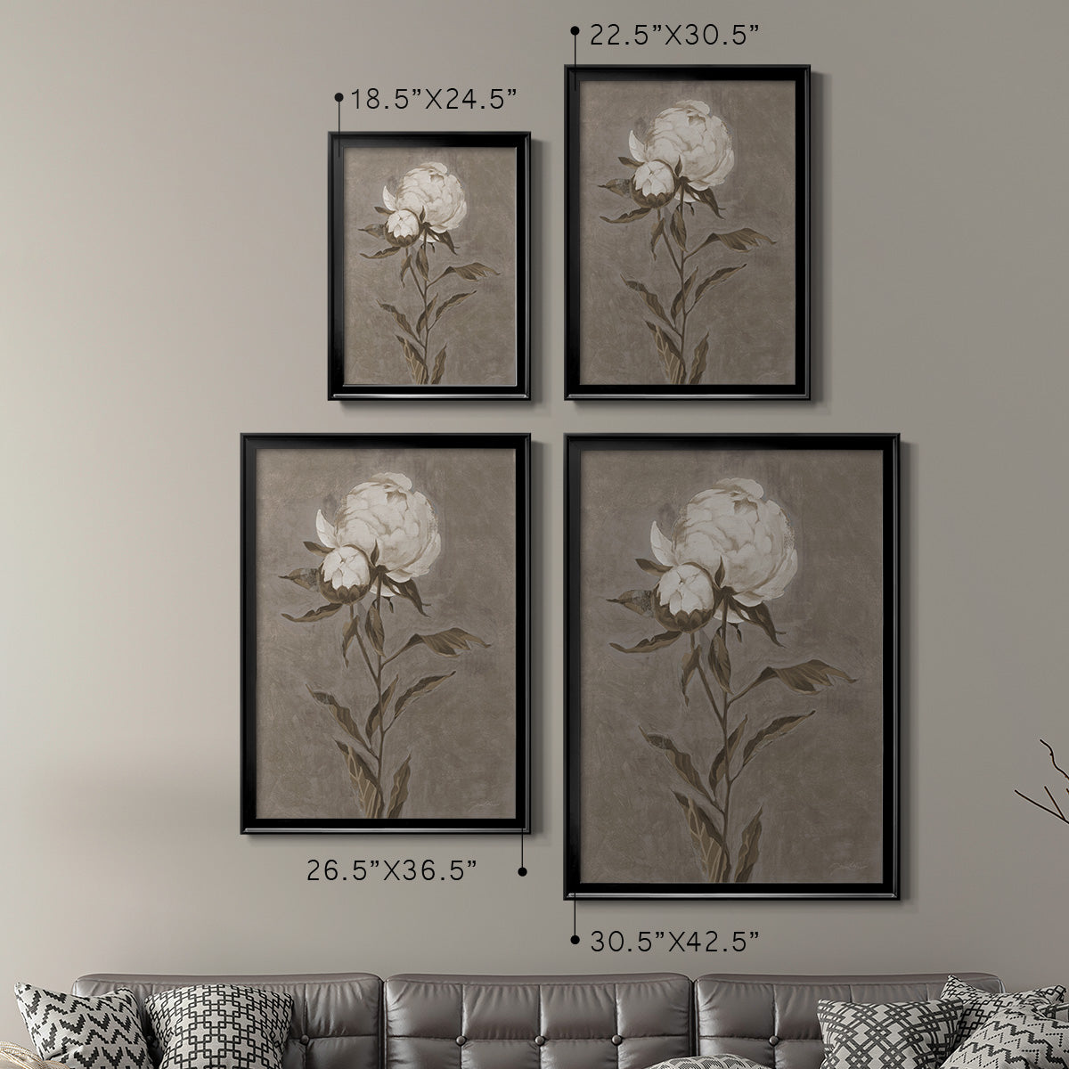 Pretty As A Peony II - Modern Framed Canvas Print