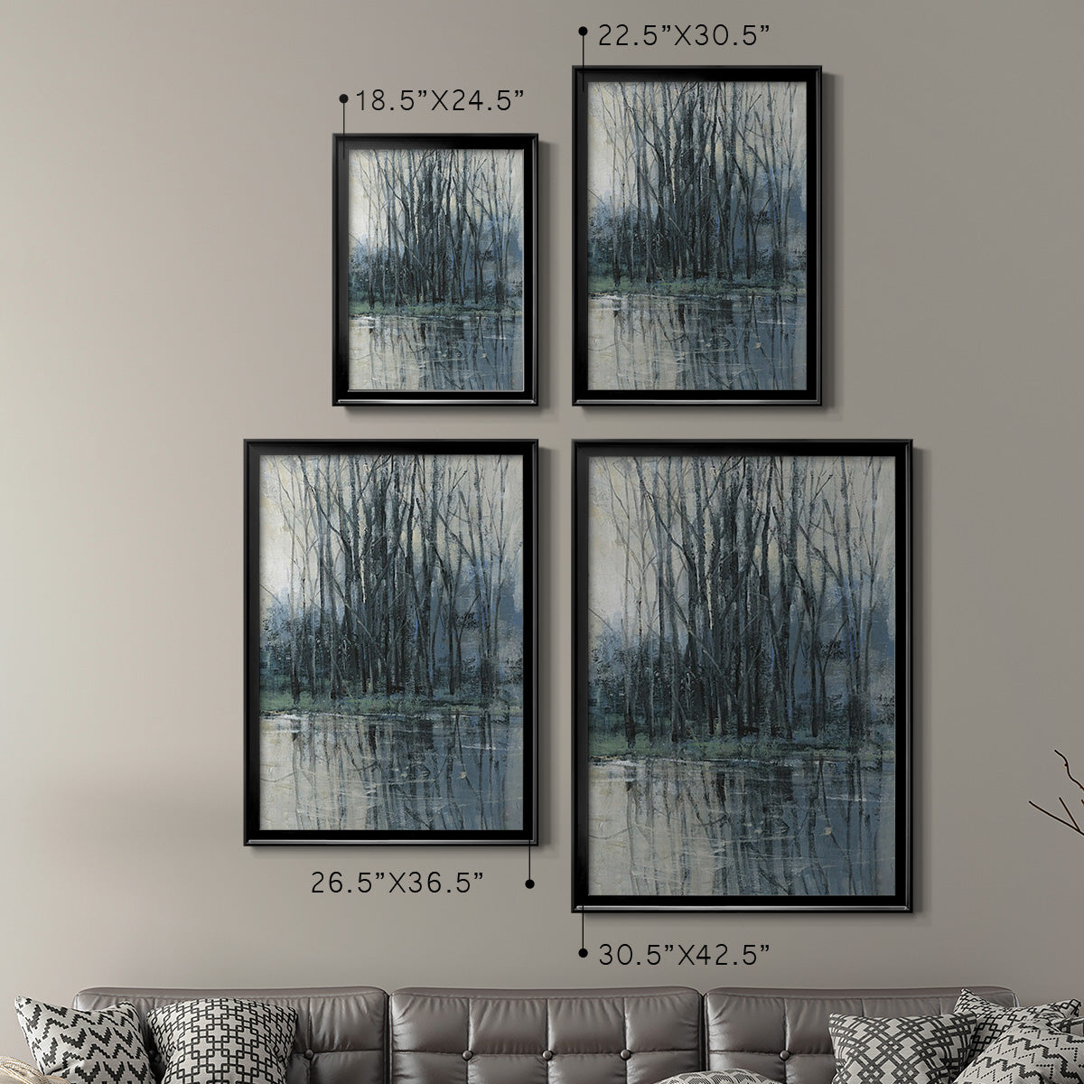 Morning Drizzle II - Modern Framed Canvas Print