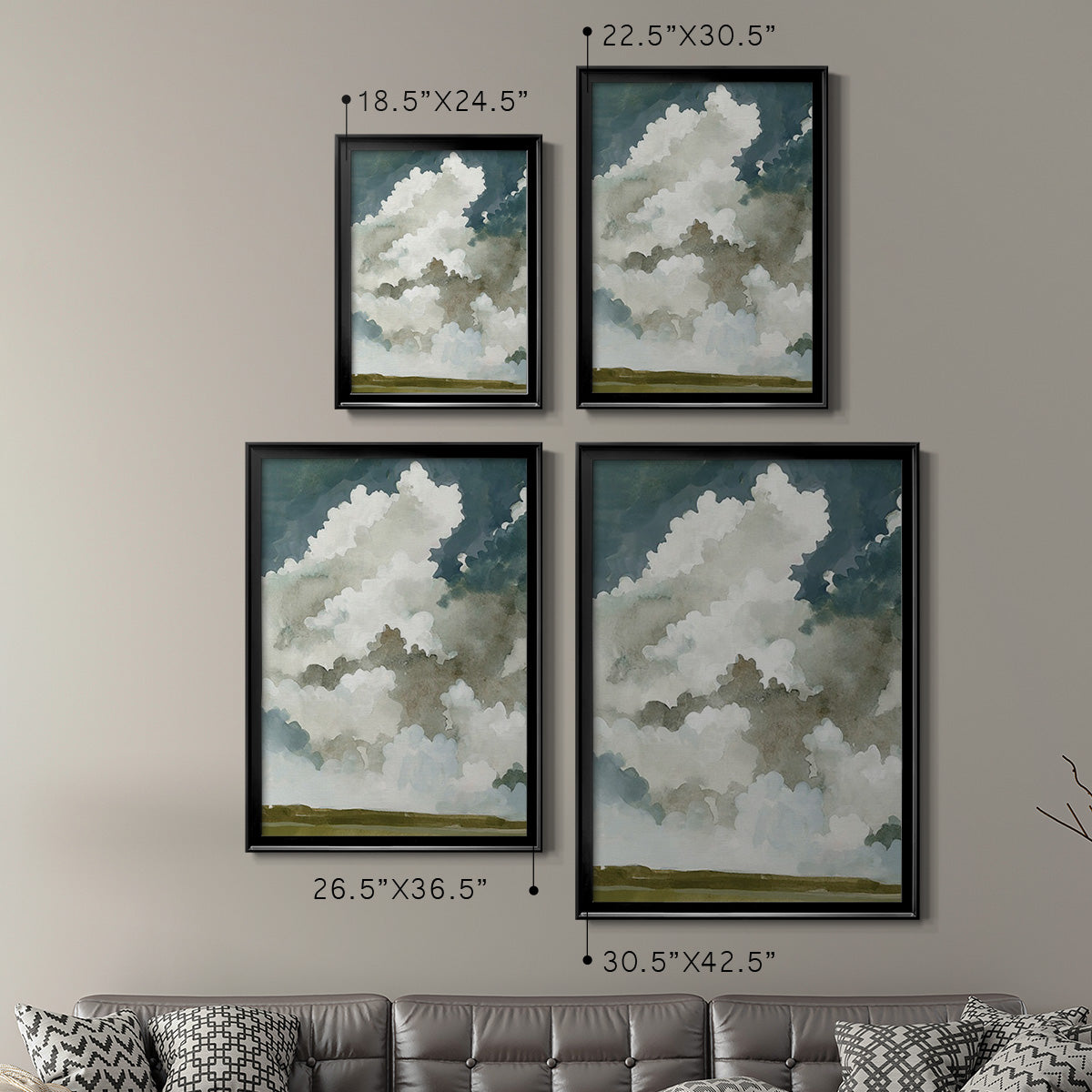 Vast Neutral Sky I - Modern Framed Canvas Print
