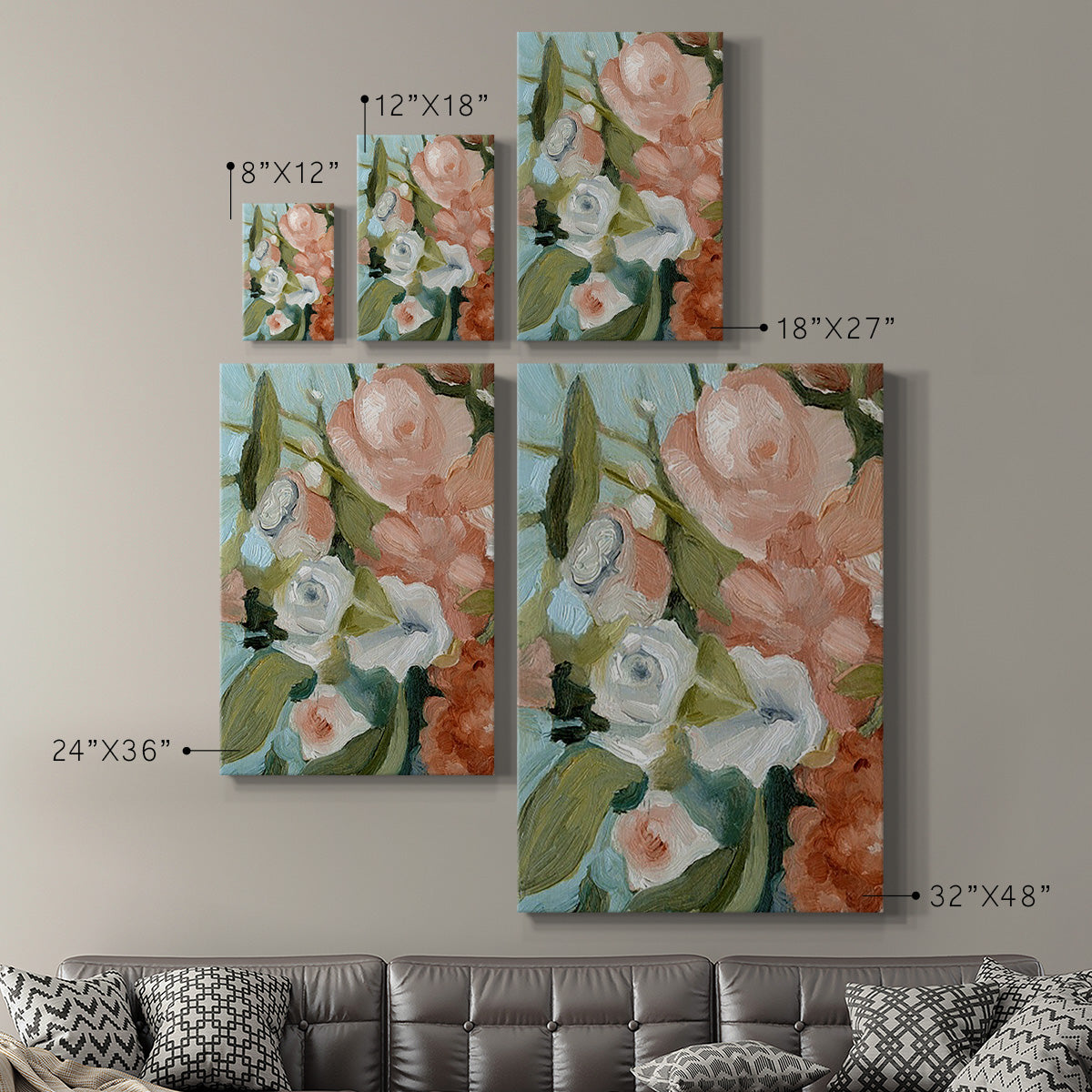 Bouquet Scatter II - Canvas Art Print