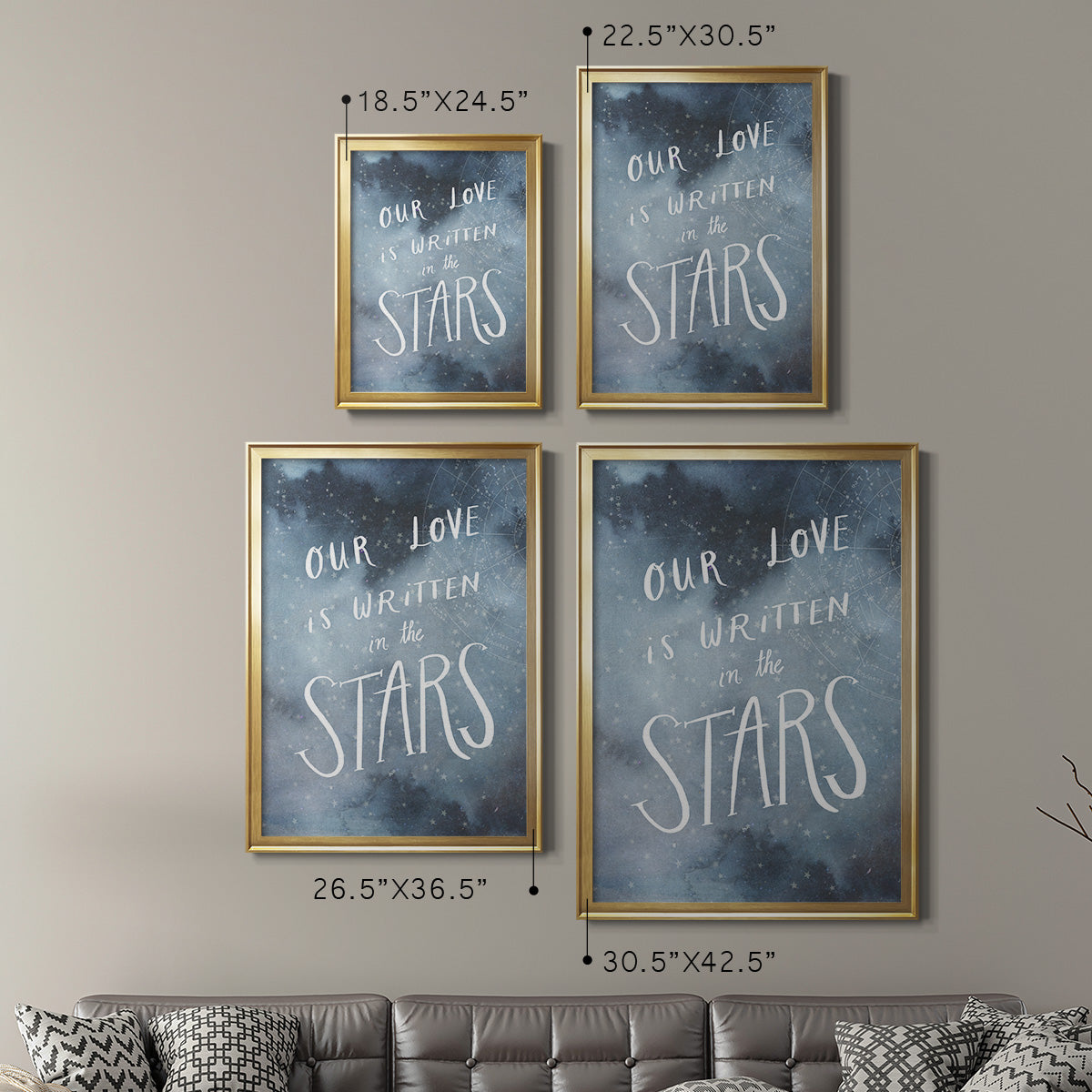 Celestial Love IV - Modern Framed Canvas Print