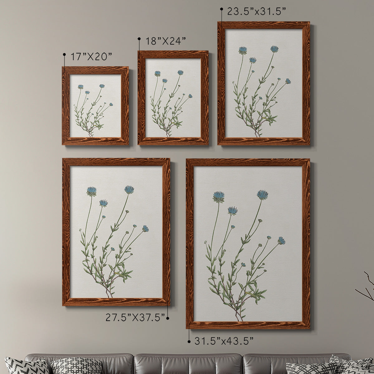 Blue Wispy I - Premium Framed Canvas 2 Piece Set - Ready to Hang