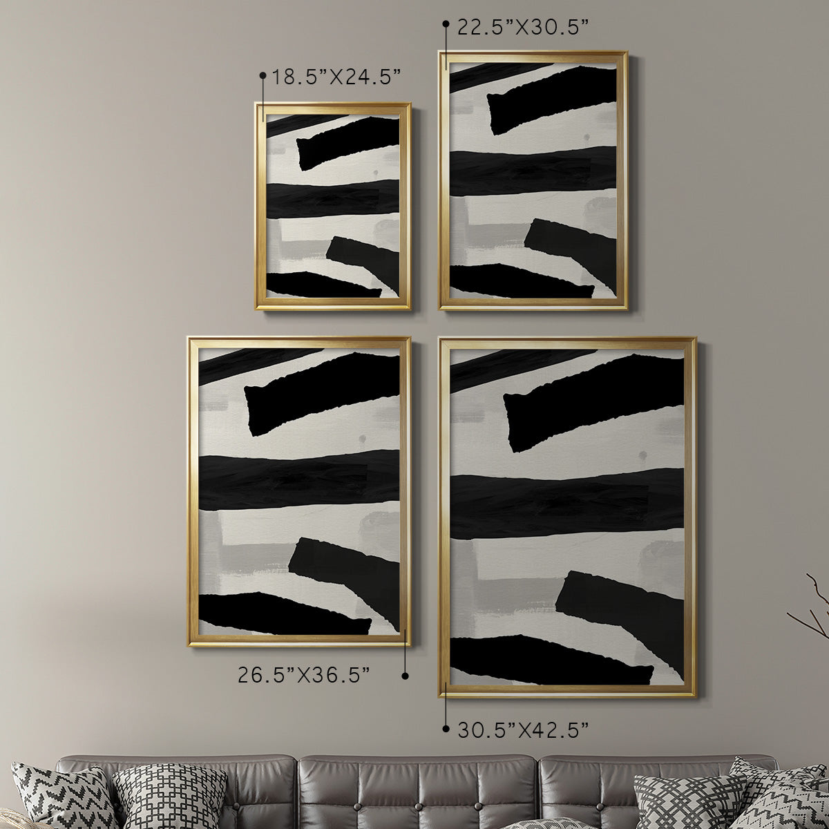 Mountain Paths I - Modern Framed Canvas Print