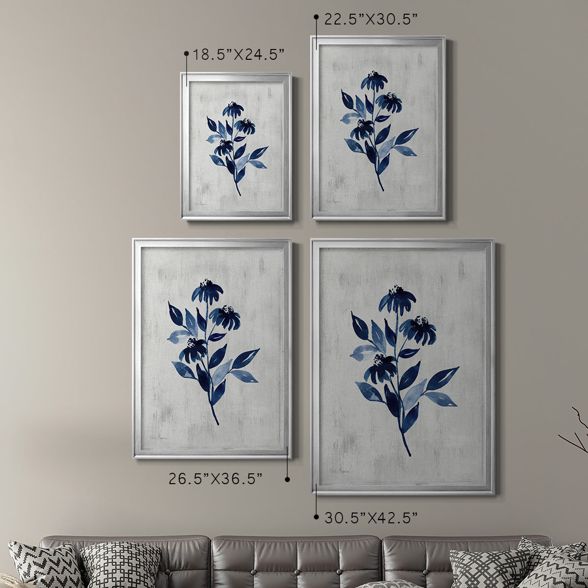 Wild Indigo I - Modern Framed Canvas Print