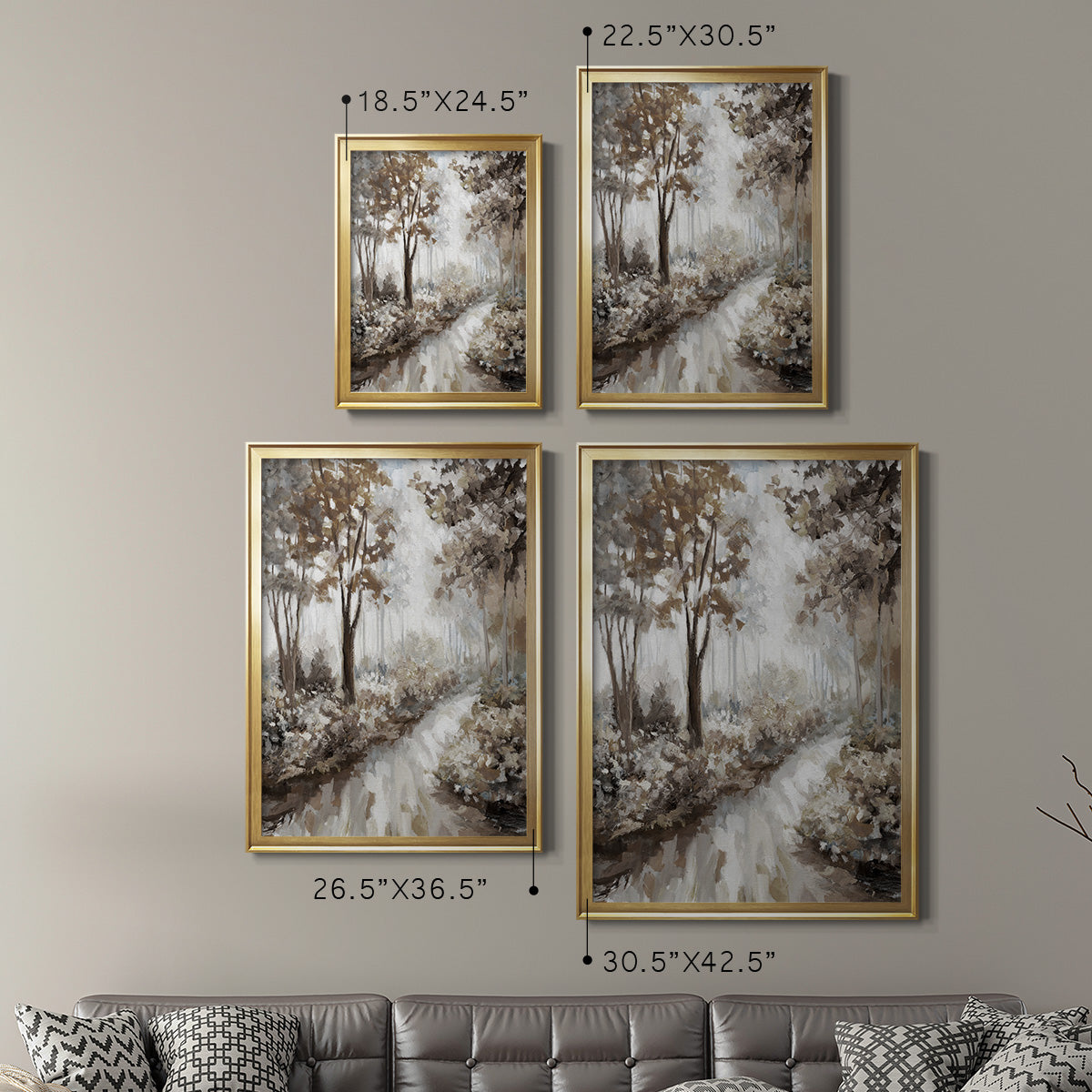 Into the Woods - Modern Framed Canvas Print