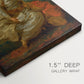 Close-up of a gallery-wrapped canvas corner showing a luxurious interior with soft textures and color, highlighting texture and print detail.