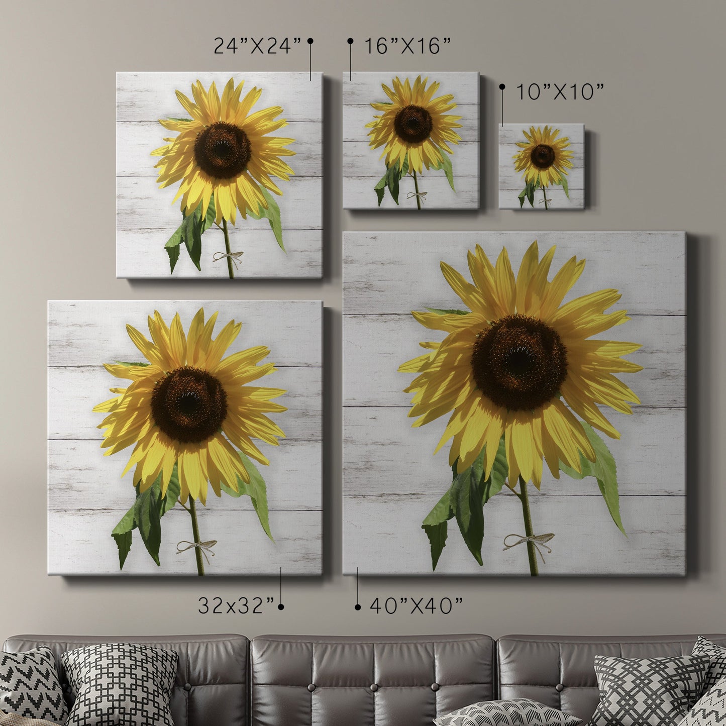 Sunflower on Wood - Canvas Art Print