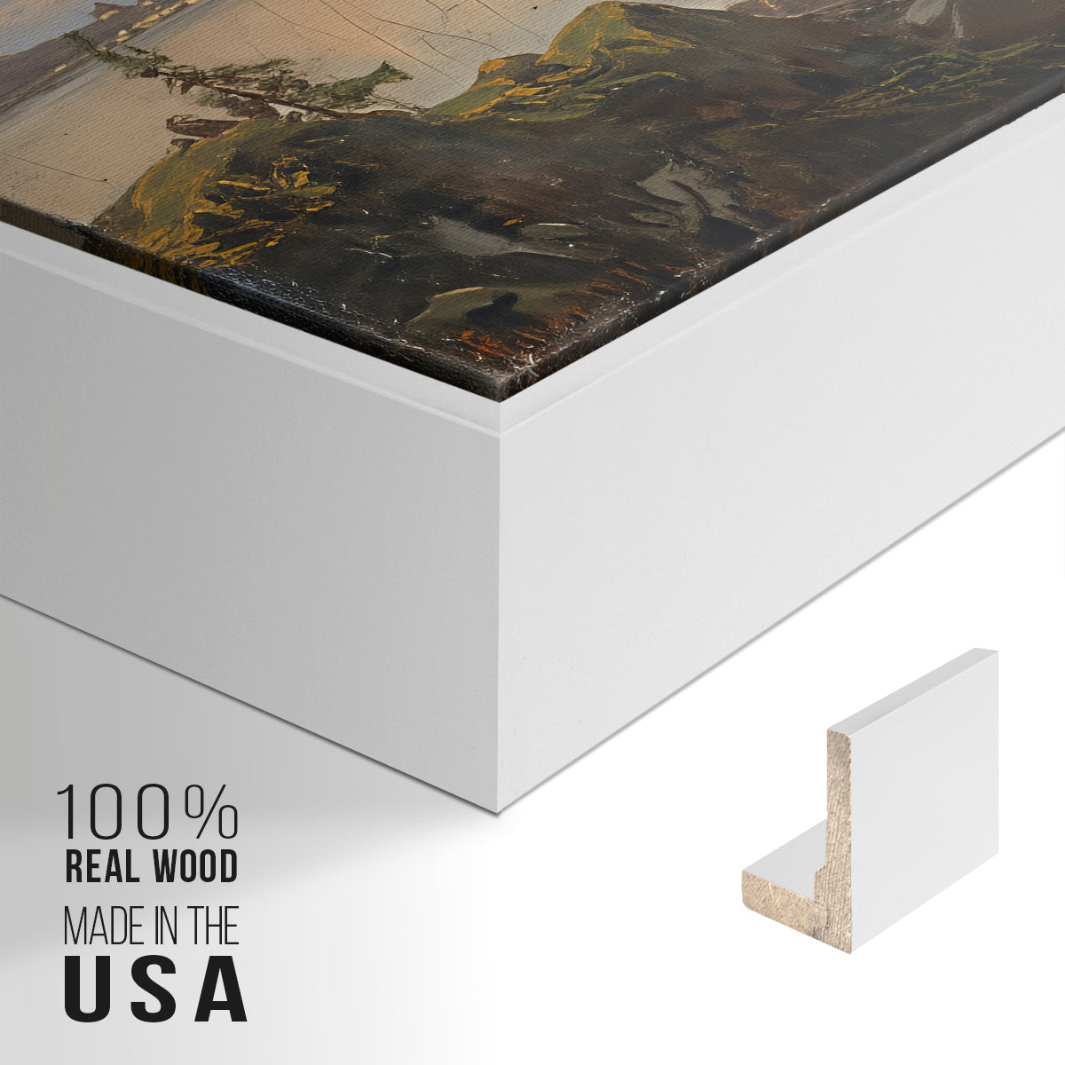 Traunsee, 1871 - Floater Framed Canvas Print