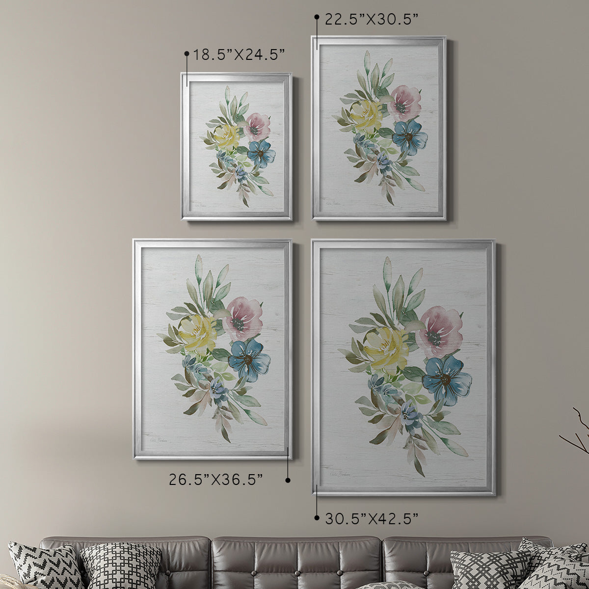 Spring Meadow Arrangement I - Modern Framed Canvas Print