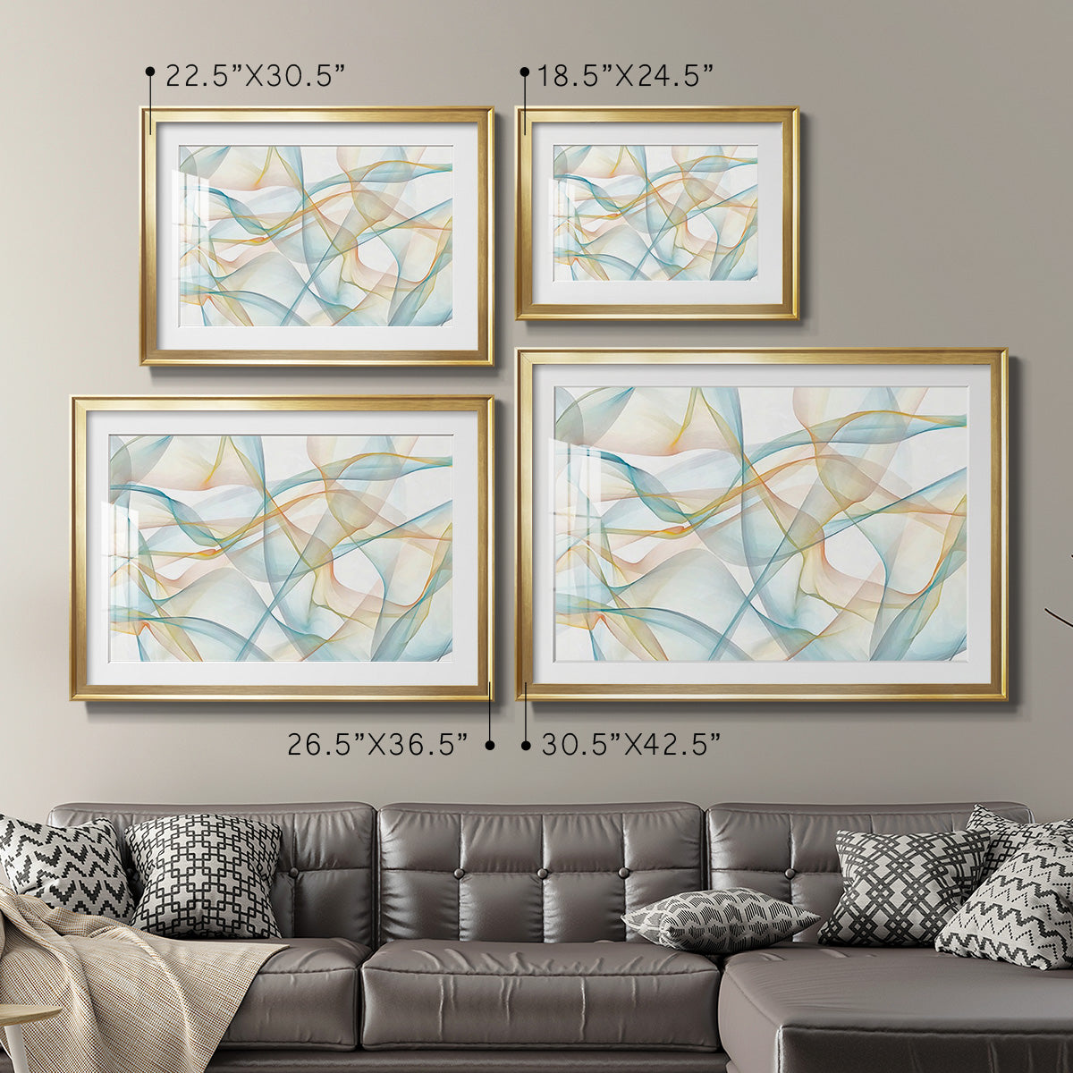 Curves and Waves VI - Modern Framed Art Print