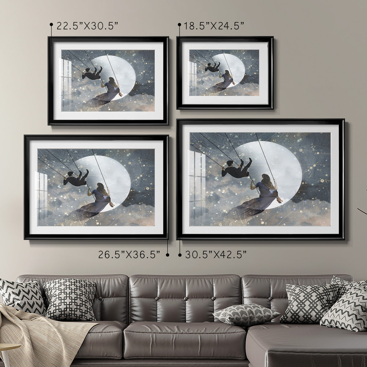 Celestial Love II - Modern Framed Art Print