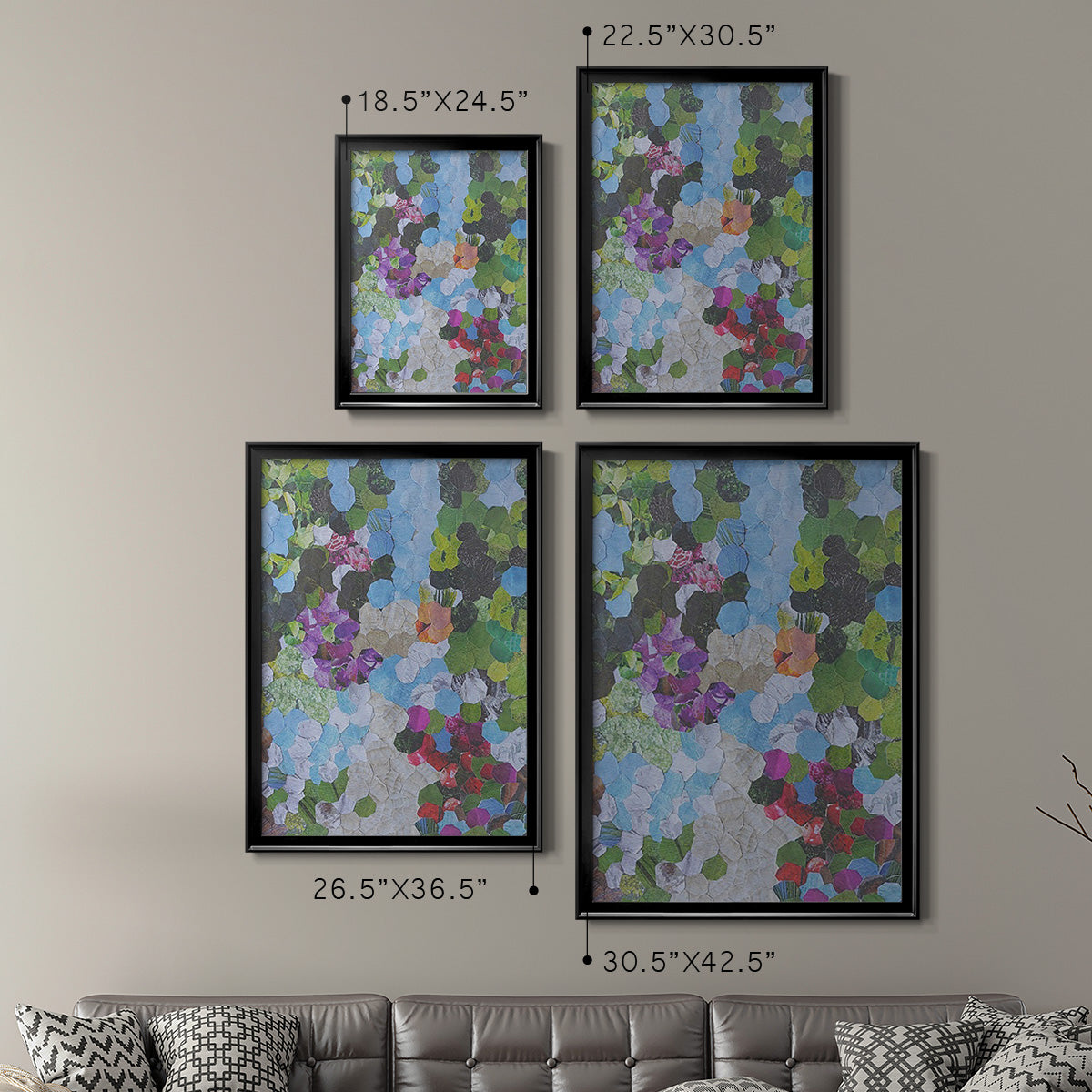 Iris Garden - Modern Framed Canvas Print