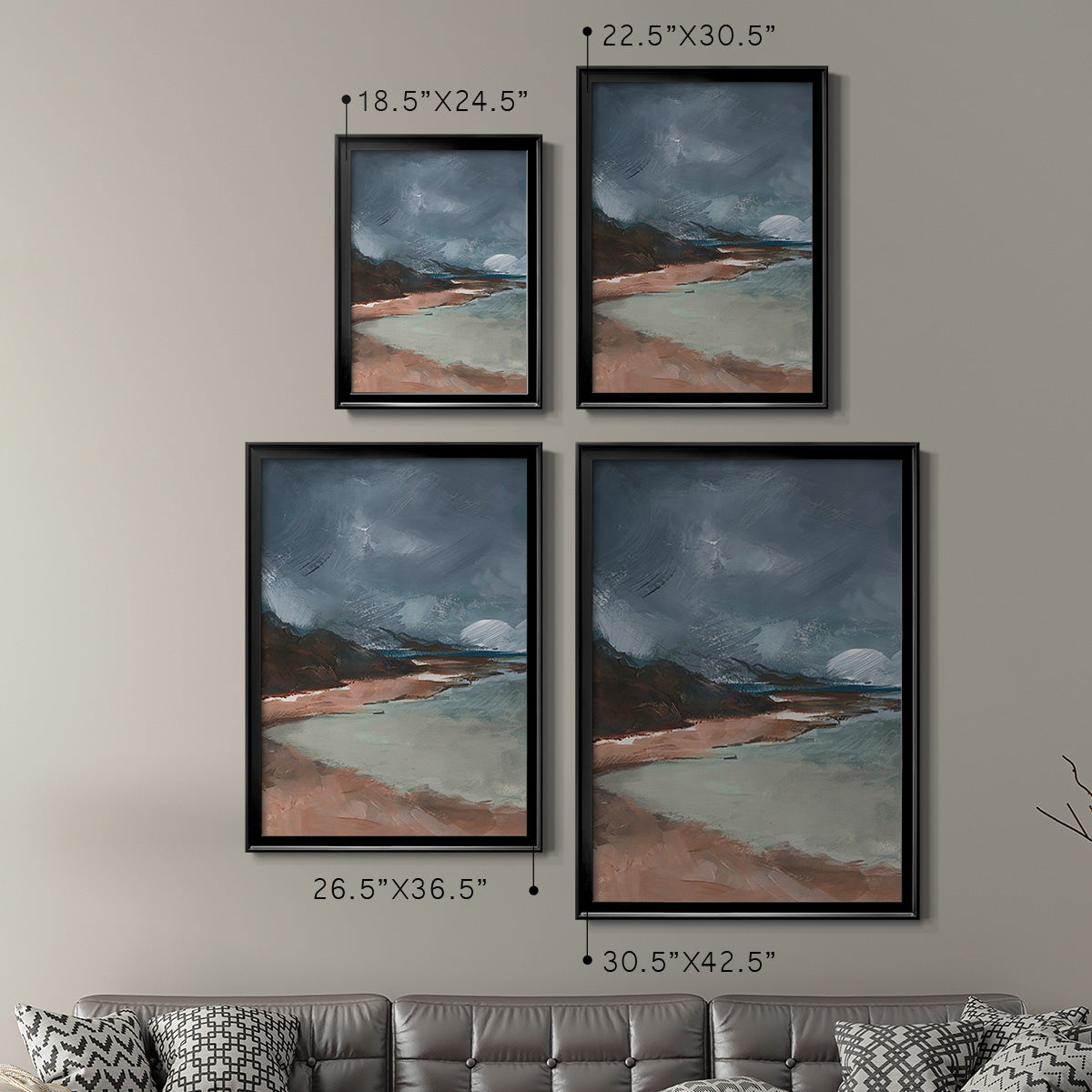 Sea Glass Storm II - Modern Framed Canvas Print