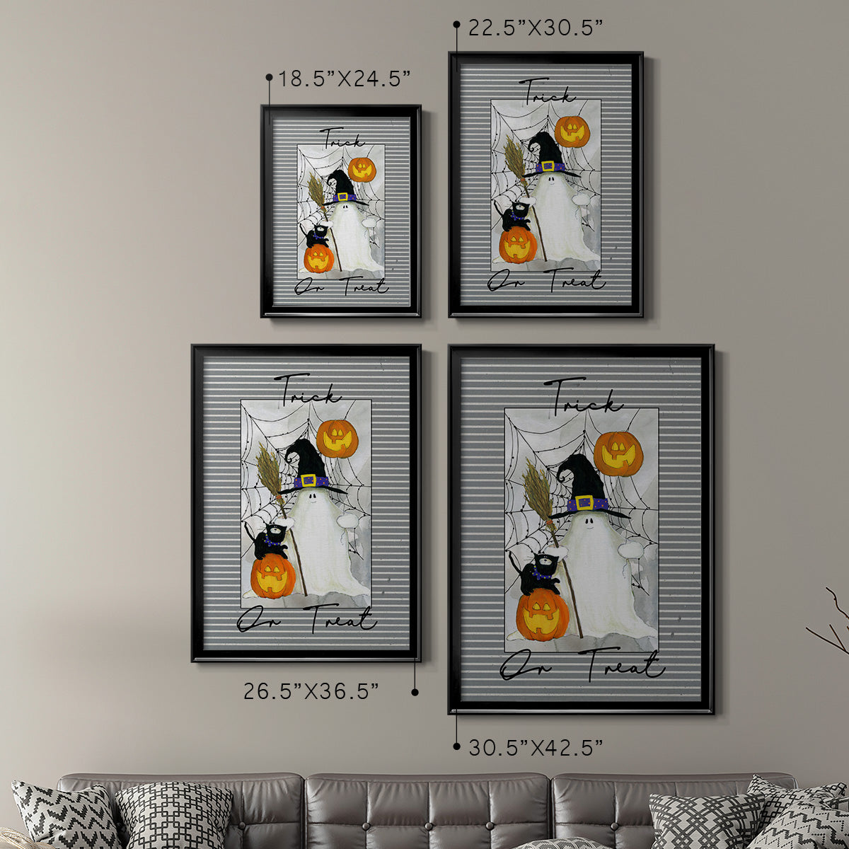 Trick or Treat Ghost - Modern Framed Canvas Print