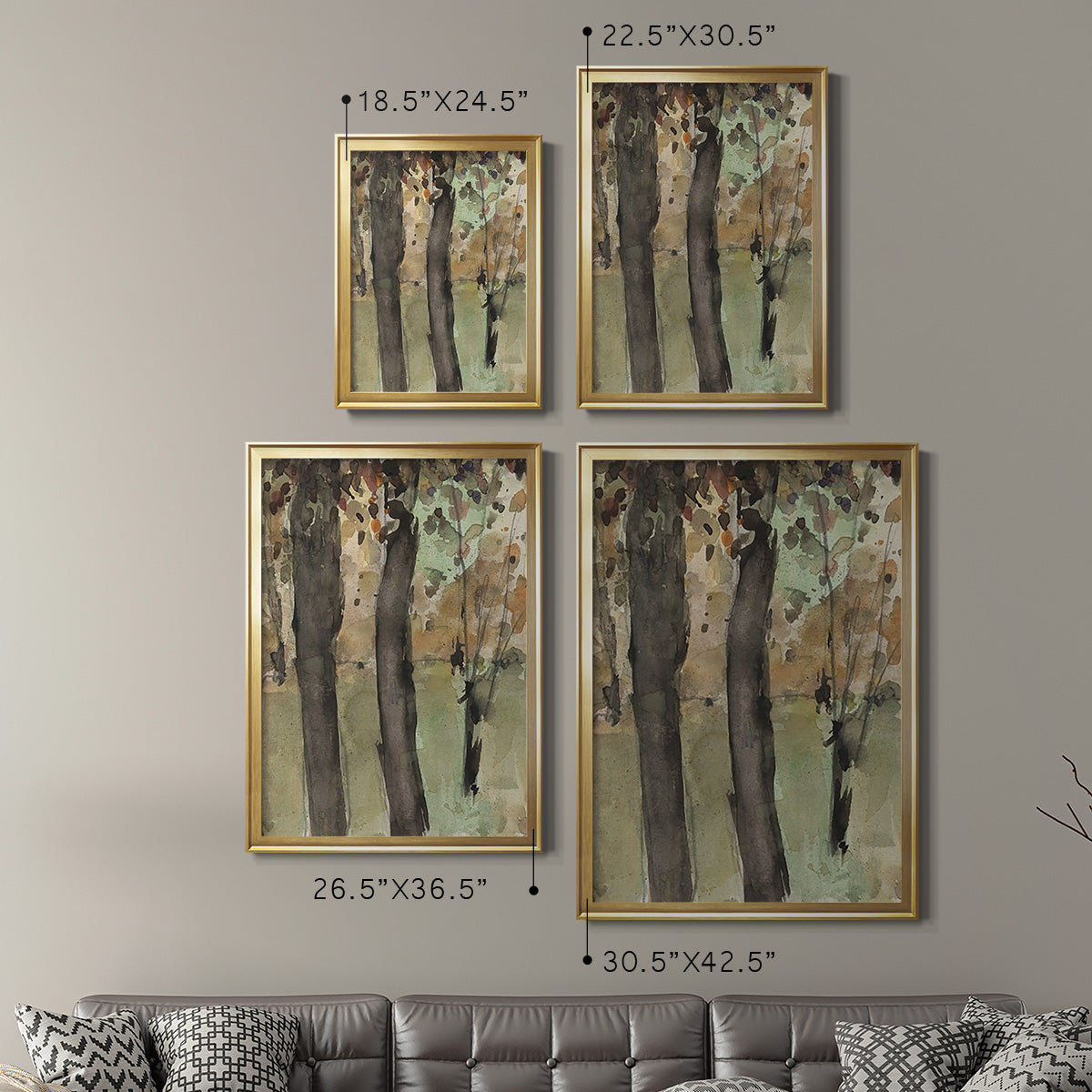 Under the Tree Confetti I - Modern Framed Canvas Print