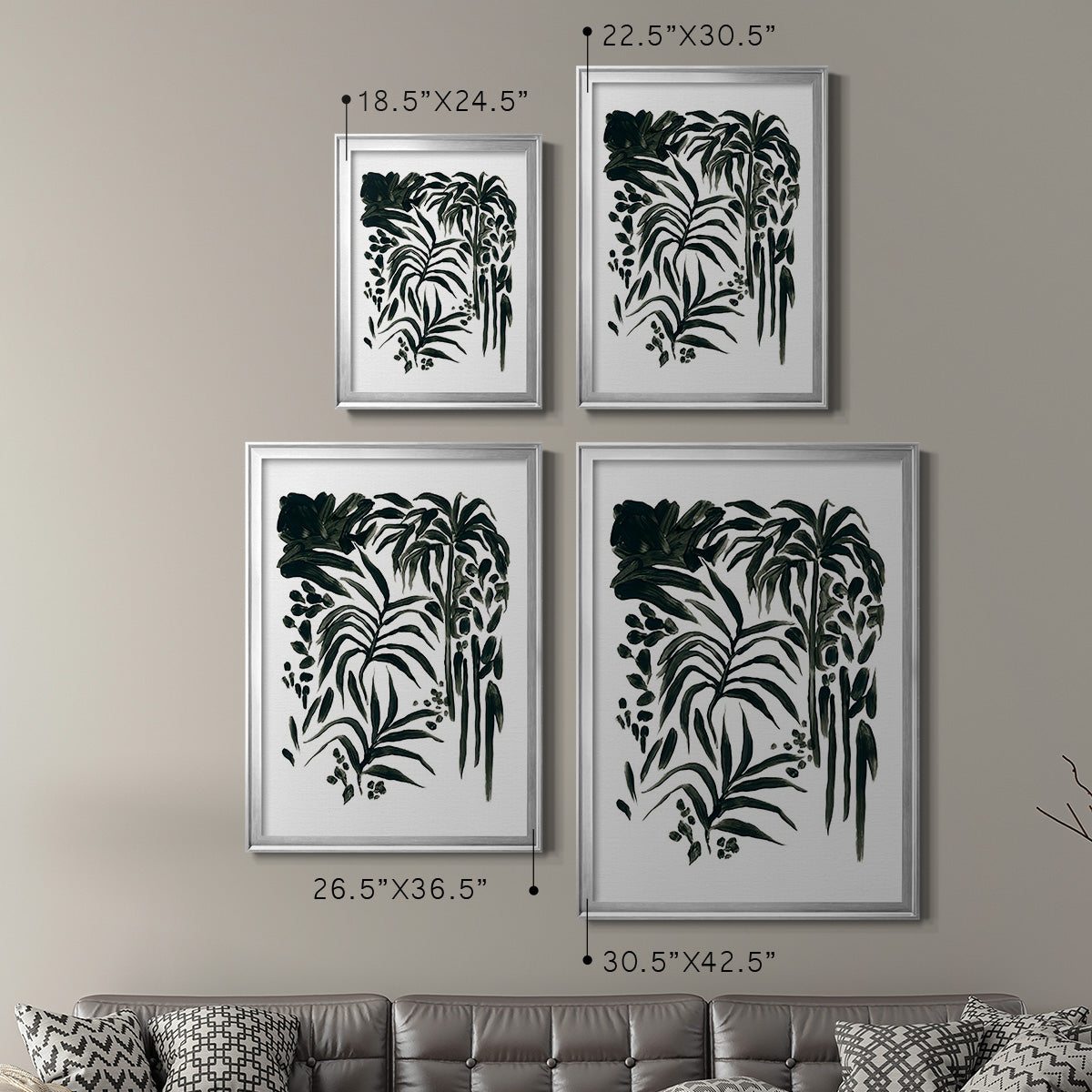 Ink Jungle I - Modern Framed Canvas Print