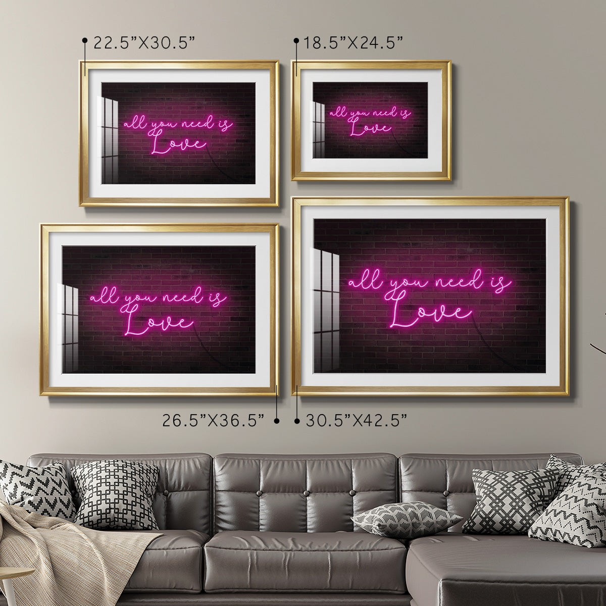 Neon Love I - Modern Framed Art Print