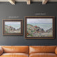 Impressionist coastal watch cabin scene by Claude Monet in an ornate bronzed mahogany wood frame shown in multiple size options.