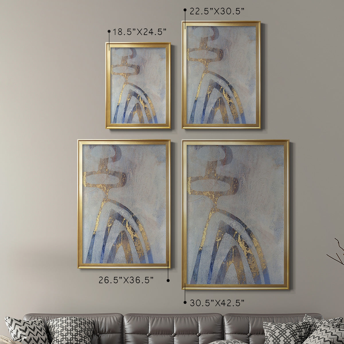 Linx III - Modern Framed Canvas Print