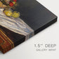 Canvas art print of an arrangement of apples and grapes on table with soft natural light, highlighting texture and gallery-wrapped edges