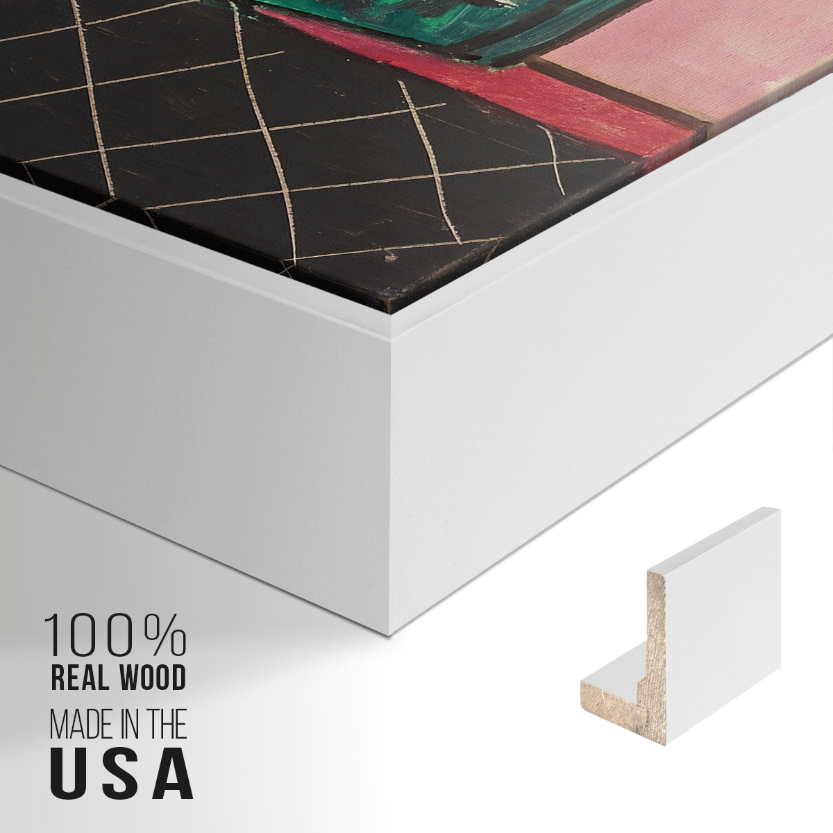 Seated Woman with a Vase of Amaryllis, 1941 - Floater Framed Canvas Print