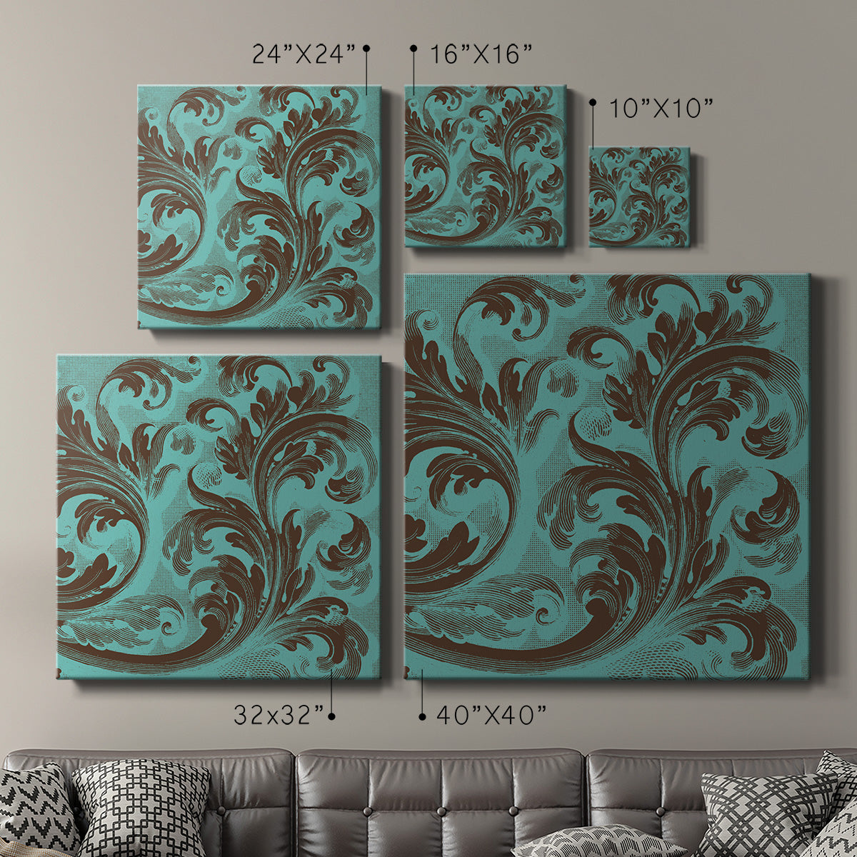 Azure Acanthus III-Premium Gallery Wrapped Canvas - Ready to Hang