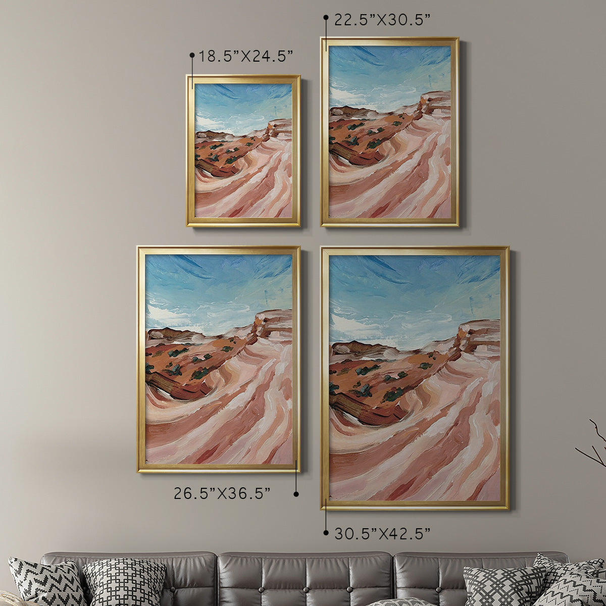 Impasto Plateau II - Modern Framed Canvas Print