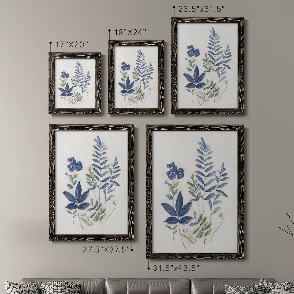 Fern Study I   - Premium Framed Canvas 2 Piece Set - Ready to Hang