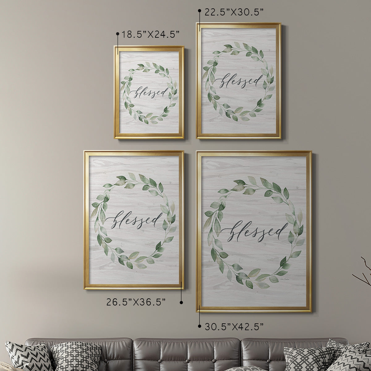 Blessed Wreath - Modern Framed Canvas Print