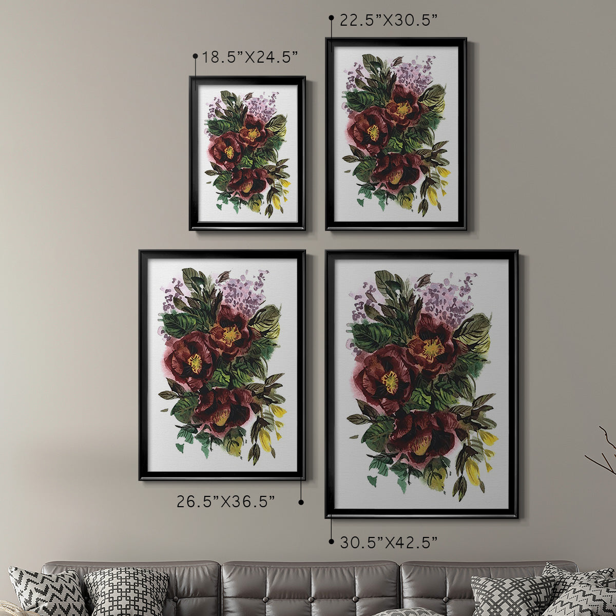 Garden Bouquets II - Modern Framed Canvas Print