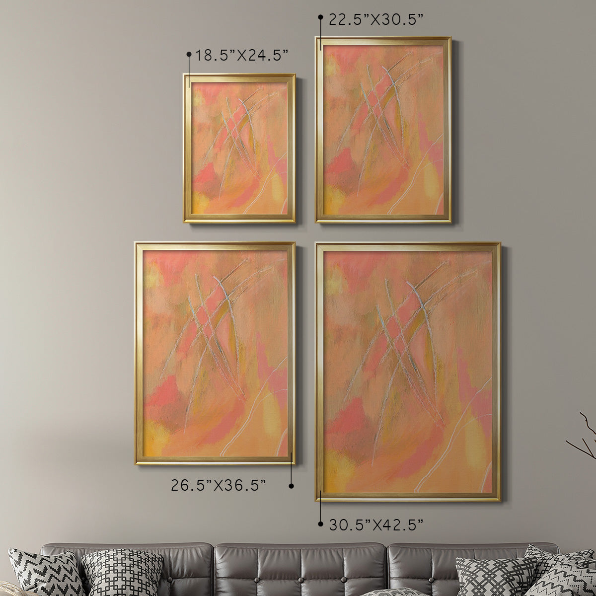 Peach Bliss IV - Modern Framed Canvas Print