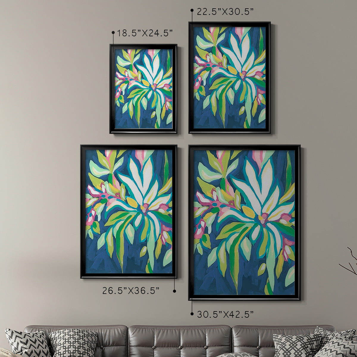 Blue Tropics IV - Modern Framed Canvas Print