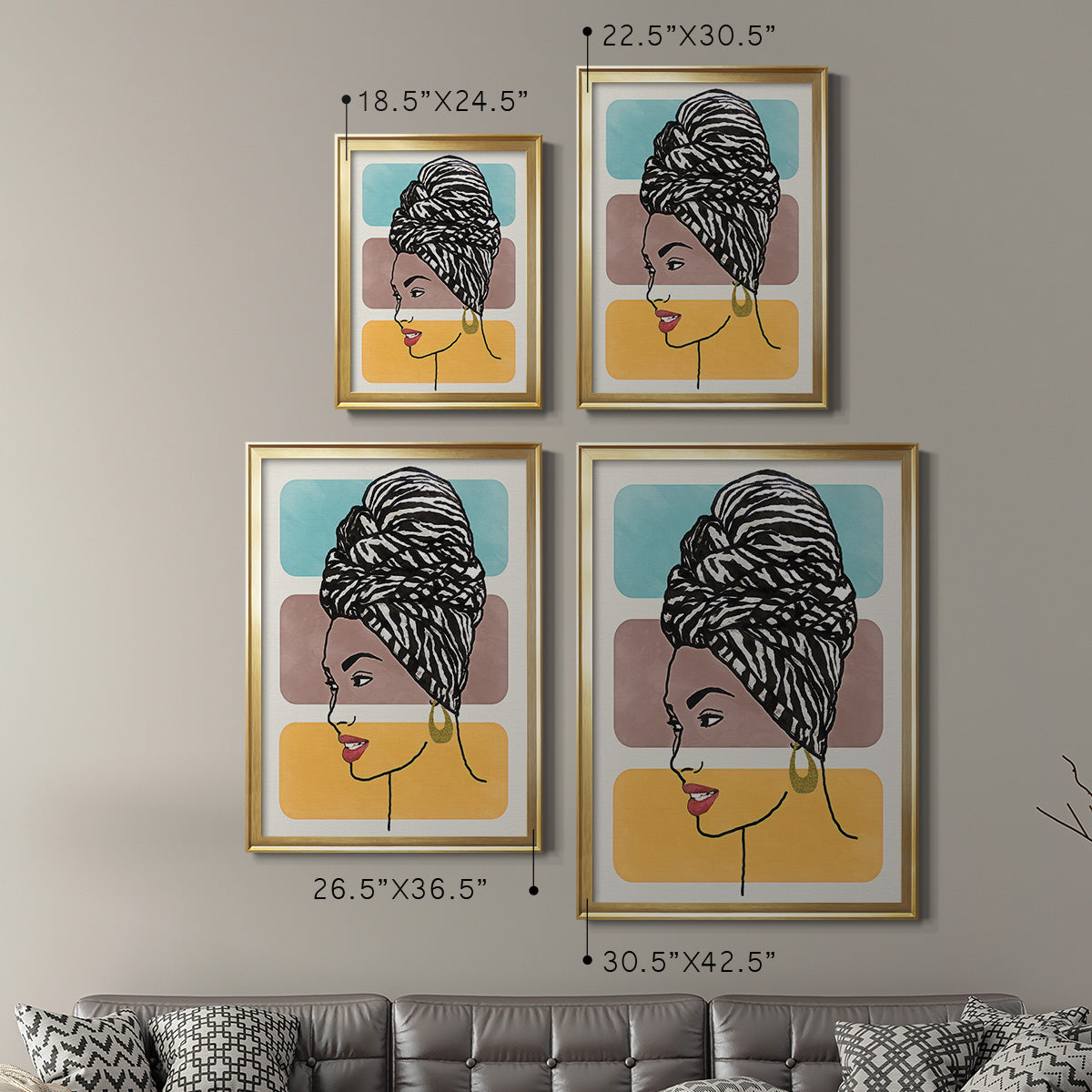 Head Wrap II - Modern Framed Canvas Print