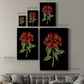 Crimson Flowers on Black (A) II Premium Gallery Wrapped Canvas - Ready to Hang