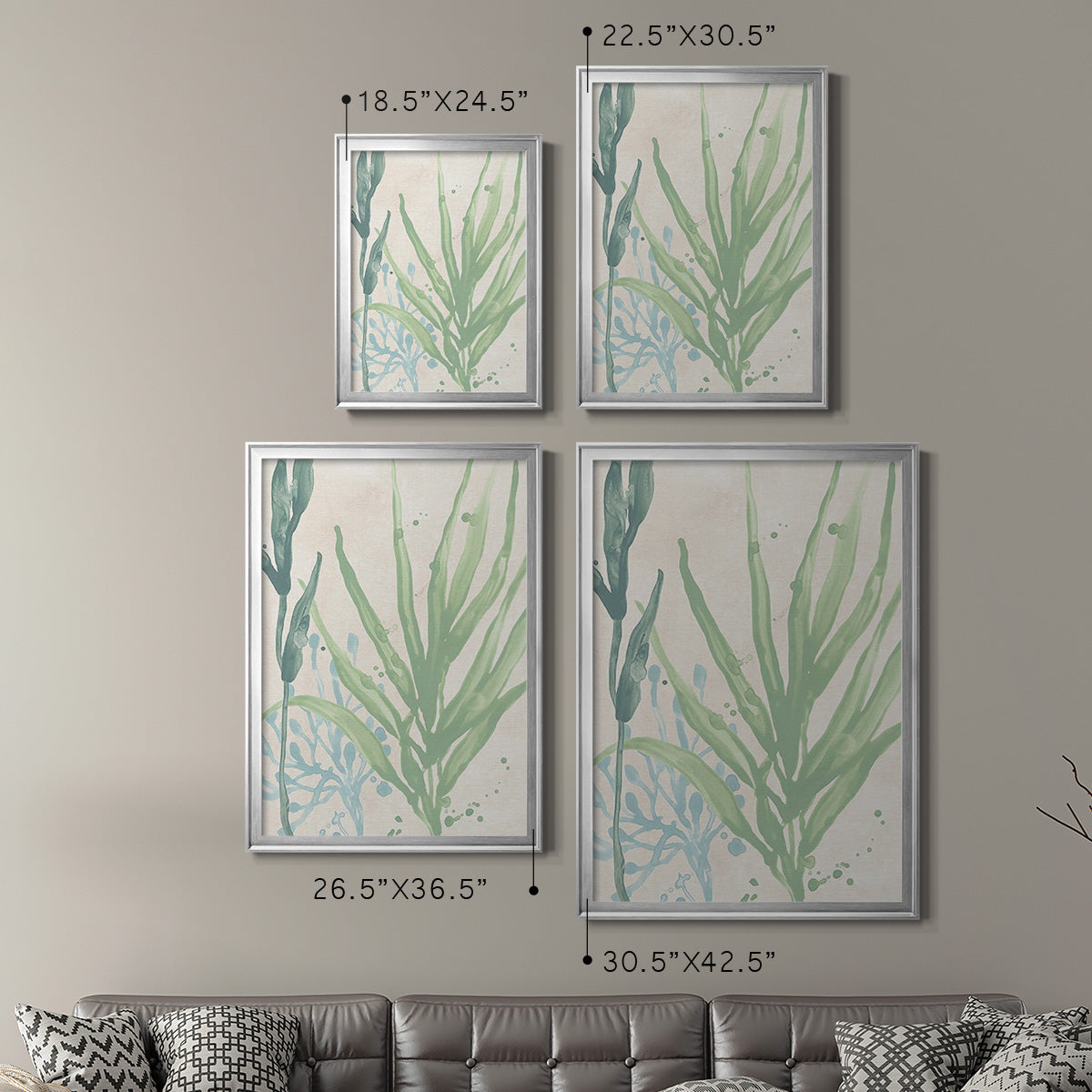 Swaying Seagrass I - Modern Framed Canvas Print